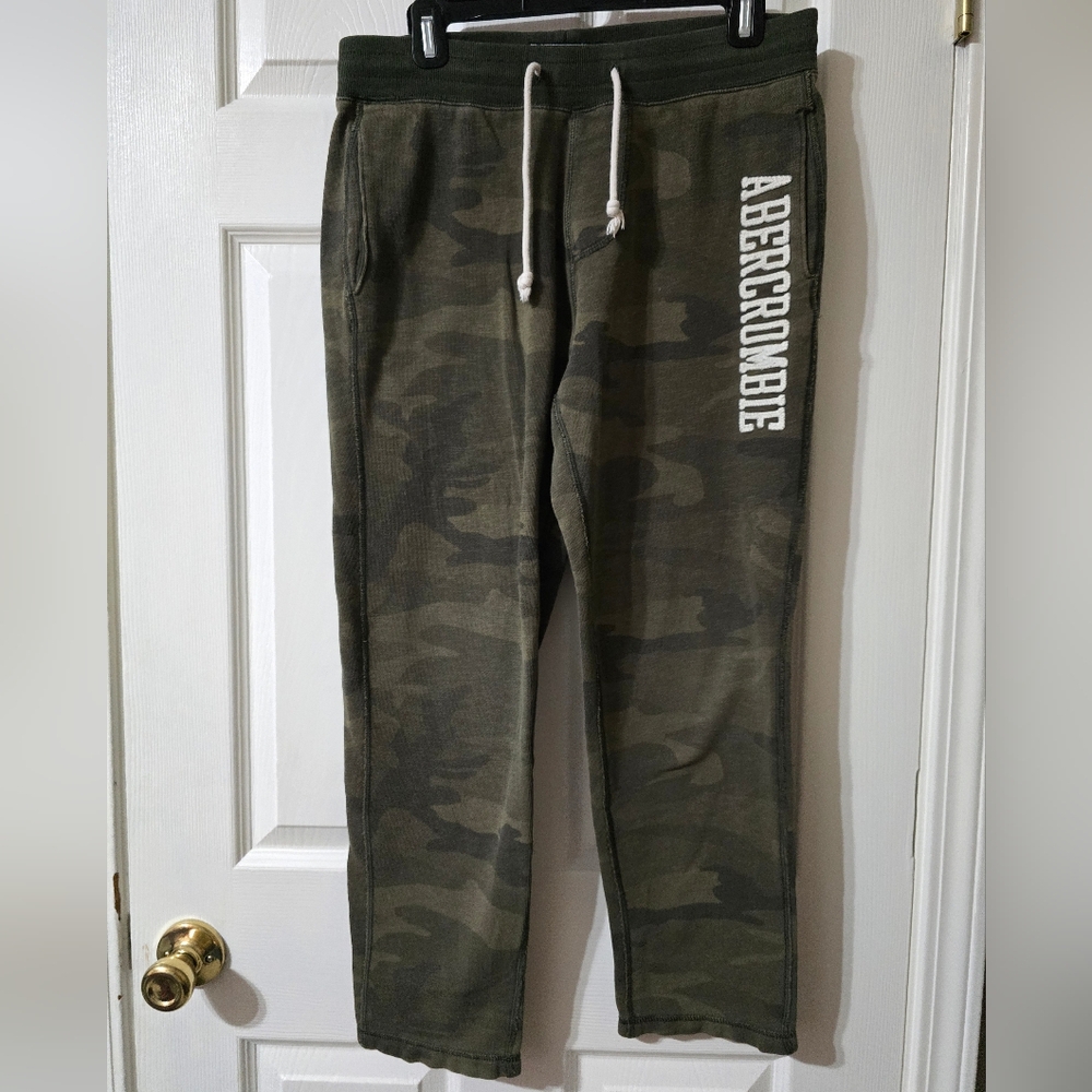 Vintage Y2K Abercrombie & Fitch Camo Sweatpants, Embroidered Logo, Unisex, EUC!